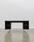 PH Office Desk, Chrome, Black Painted Polished, Leather on Panles, Satin Matte Drawers 2