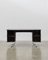 PH Office Desk, Chrome, Black Painted Polished, Leather on Panles, Satin Matte Drawers, Image 2