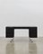 PH Office Desk, Chrome, Black Painted Polished, Leather on Panles, Satin Matte Drawers 1