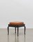 PH Stool with Wooden Legs, Black Oak Veneer & Aniline Walnut Leather Seat 2