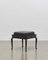 PH Stool with Wooden Legs, Black Oak Veneer & Aniline Black Leather Seat 1