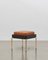 PH Stool with Brass Legs, Black Oak Veneer & Aniline Walnut Leather Seat, Image 1