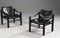 Black Leather Safari Lounge Chairs from Skipper Møbler, 1980s, Set of 2 3