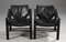 Black Leather Safari Lounge Chairs from Skipper Møbler, 1980s, Set of 2 1