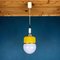 Retro Yellow White Glass Pendant Lamp from Sijaj Hrastnik, Yugoslavia, 1970s 1