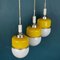 Retro Yellow White Glass Pendant Lamp from Sijaj Hrastnik, Yugoslavia, 1970s 12