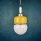 Retro Yellow White Glass Pendant Lamp from Sijaj Hrastnik, Yugoslavia, 1970s 2