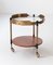 Italian Exotic Wood and Brass Bar Cart, 1950s 3