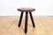 Vintage Solid Beech Stool, 1930s, Image 4