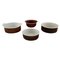 Glazed Stoneware Coq Bowls Dishes by Stig Lindberg for Gustavsberg, Set of 4, Image 1