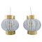 Brass and White Plastic Pendants, Set of 2, Image 1