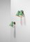 Brass Green Wall Sconces, 1960s, Set of 3, Image 3