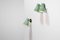 Brass Green Wall Sconces, 1960s, Set of 3 4