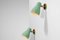 Brass Green Wall Sconces, 1960s, Set of 3 9