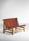 Cognac Leather & Pine Bench, 1950s, Image 14