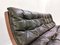 Mid-Century Italian Modern Black Leather & Wood Sofa, 1960s 3