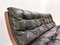 Mid-Century Italian Modern Black Leather & Wood Sofa, 1960s, Image 3