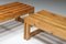 Italian Modernist Pine Bench by Charlotte Perriand, Italy, 1960s, Set of 2 3