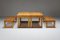 Italian Modernist Pine Bench & Table Set by Charlotte Perriand, 1960s, Set of 3 4