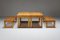 Panca e tavolo modernista in pino di Charlotte Perriand, Italia, anni '60, set di 3, Immagine 4