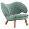 Pelican Chair Upholstered in Wood and Fabric by Finn Juhl for Design M 1