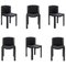 Chairs 300 Holz und Kvadrat Stoff von Joe Colombo für Hille, 6er Set 6