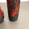 German Black-Red Pottery Fat Lava Vases by Jopeko, 1970s, Set of 2 7