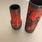 German Black-Red Pottery Fat Lava Vases by Jopeko, 1970s, Set of 2, Image 11