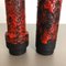 German Black-Red Pottery Fat Lava Vases by Jopeko, 1970s, Set of 2 12