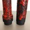 German Black-Red Pottery Fat Lava Vases by Jopeko, 1970s, Set of 2, Image 12