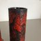 German Black-Red Pottery Fat Lava Vases by Jopeko, 1970s, Set of 2 8