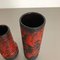 Deutsche schwarz-rote Keramik Fat Lava Vasen von Jopeko, 1970er, 2er Set 10