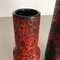 Vases Fat Lava en Poterie Rouge et Noire par Jopeko, Allemagne, 1970s, Set de 2 6