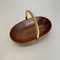 Austrian Teak Bowl with Brass and Rattan Handle by Carl Auböck, 1950s 17