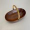 Austrian Teak Bowl with Brass and Rattan Handle by Carl Auböck, 1950s, Image 17