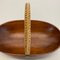 Austrian Teak Bowl with Brass and Rattan Handle by Carl Auböck, 1950s 12