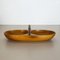 Large Austrian Light Teak Bowl with Brass and Leather Handle by Carl Auböck, 1950s 4