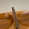 Large Austrian Light Teak Bowl with Brass and Leather Handle by Carl Auböck, 1950s, Image 16