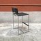 Italian Modern Steel & Black Leather Counter Height Stool, 1980s 4