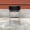 Italian Modern Steel & Black Leather Counter Height Stool, 1980s 3