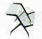 Mid-Century Italian Glass and Walnut Magazine Rack with Wheels by Ico Parisi for Devo, 1950s 4