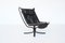 Black Leather Falcon Lounge Chair by Sigurd Ressell for Vatne Møbler, Norway, 1970 3