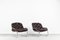 Fauteuil Mid-Century en Cuir Marron, 1960s, Set de 2 1