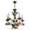 Mid-Century French Gold Chandelier, 1950 1