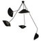 Modern Black Five Curved Fixed Arms Spider Ceiling Lamp by Serge Mouille 1