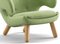 Pelican Chair Upholstered in Wood and Fabric by Finn Juhl for Design M 6