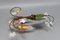 Italian Florentine Flower and Leaf Two-Light Polychrome Metal and Glass Sconce 16