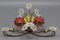 Italian Florentine Flower and Leaf Two-Light Polychrome Metal and Glass Sconce 5