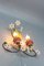 Italian Florentine Flower and Leaf Two-Light Polychrome Metal and Glass Sconce 11