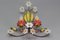 Italian Florentine Flower and Leaf Two-Light Polychrome Metal and Glass Sconce 2